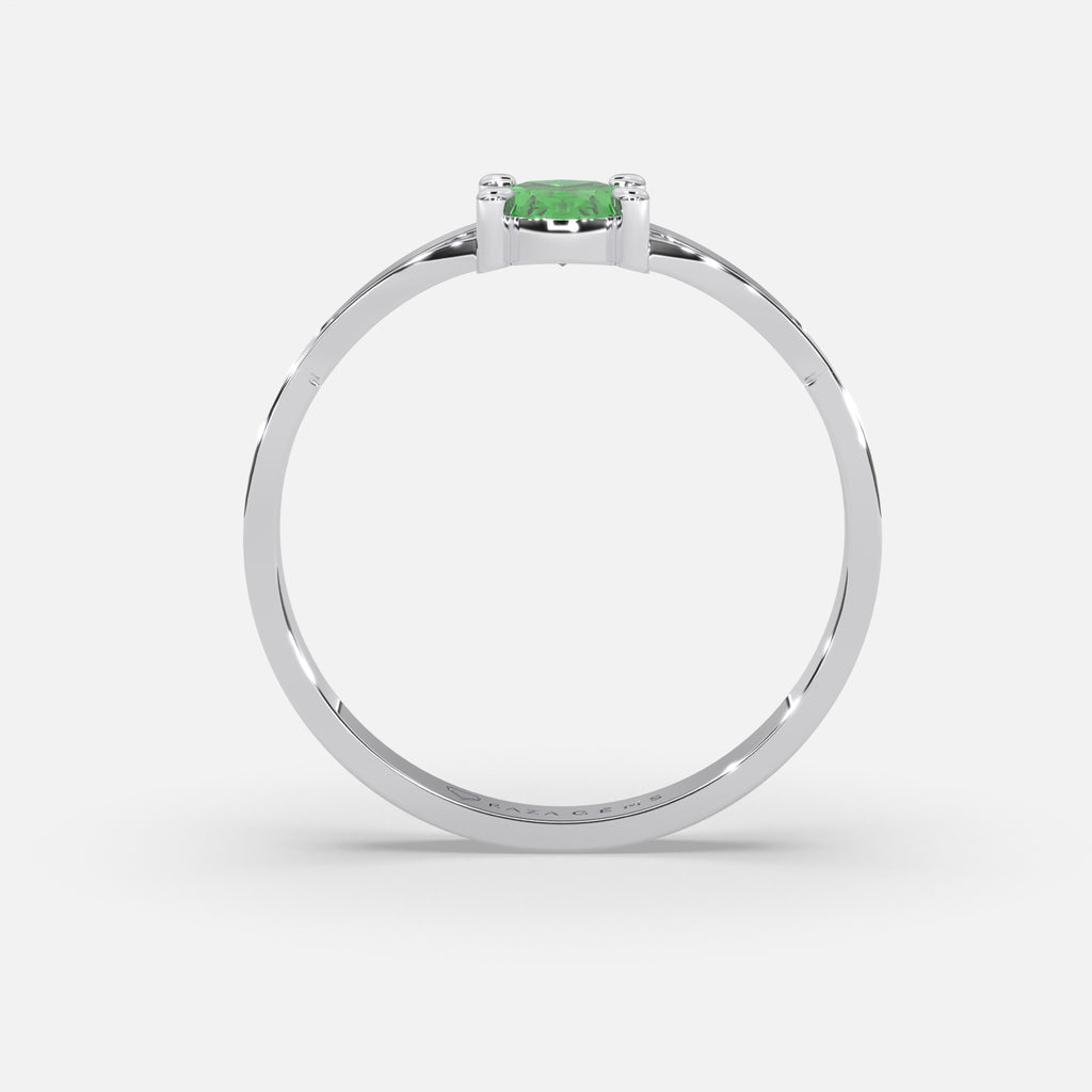 Sawda Emerald Ring 18K White Gold