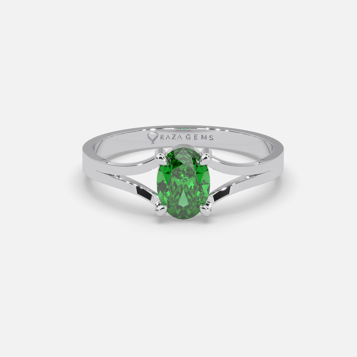 Sawda Emerald Ring 18K White Gold