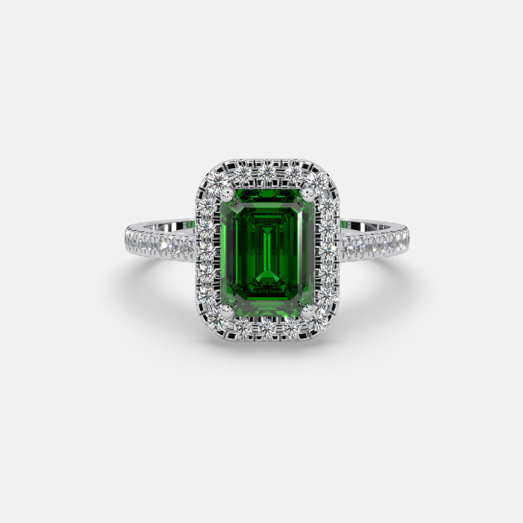 Sayyida Emerald Ring 18k White Gold
