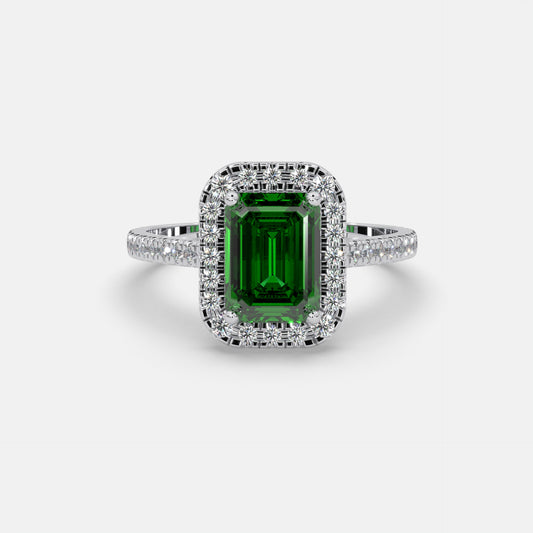 Sayyida Emerald Ring 18k White Gold