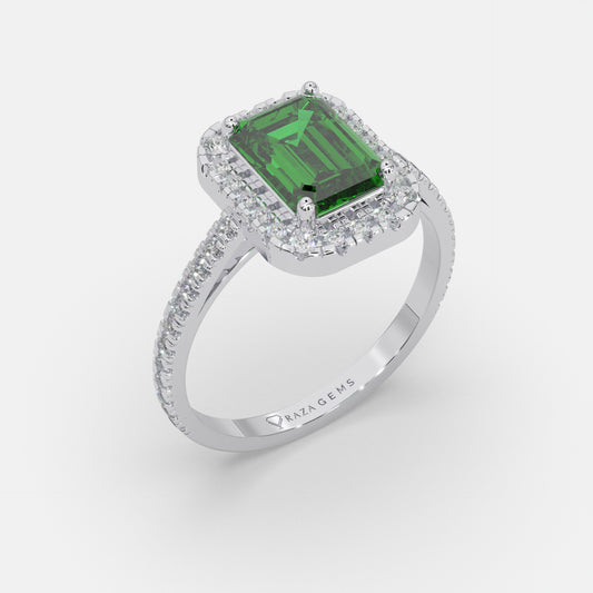 Sayyida Emerald Ring 18k White Gold