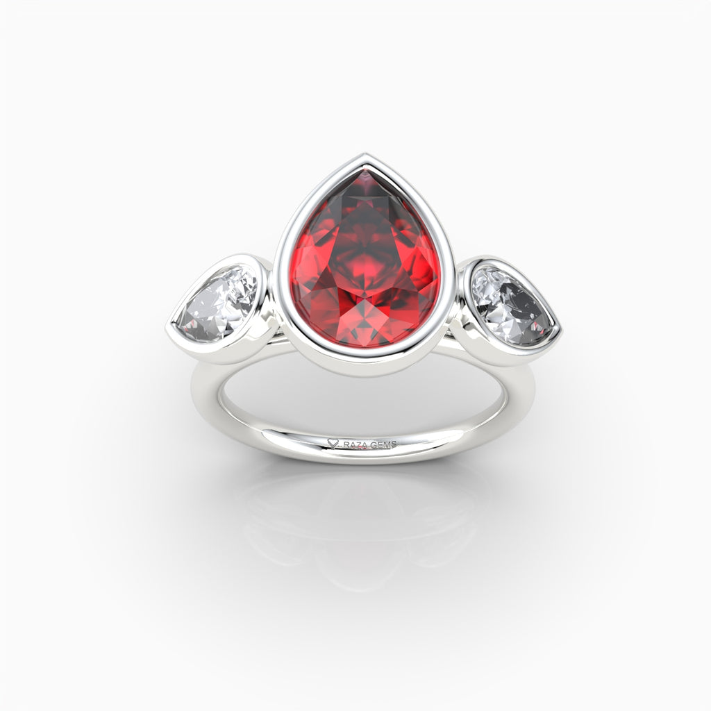 Natural Ruby Ring with Natural Diamonds