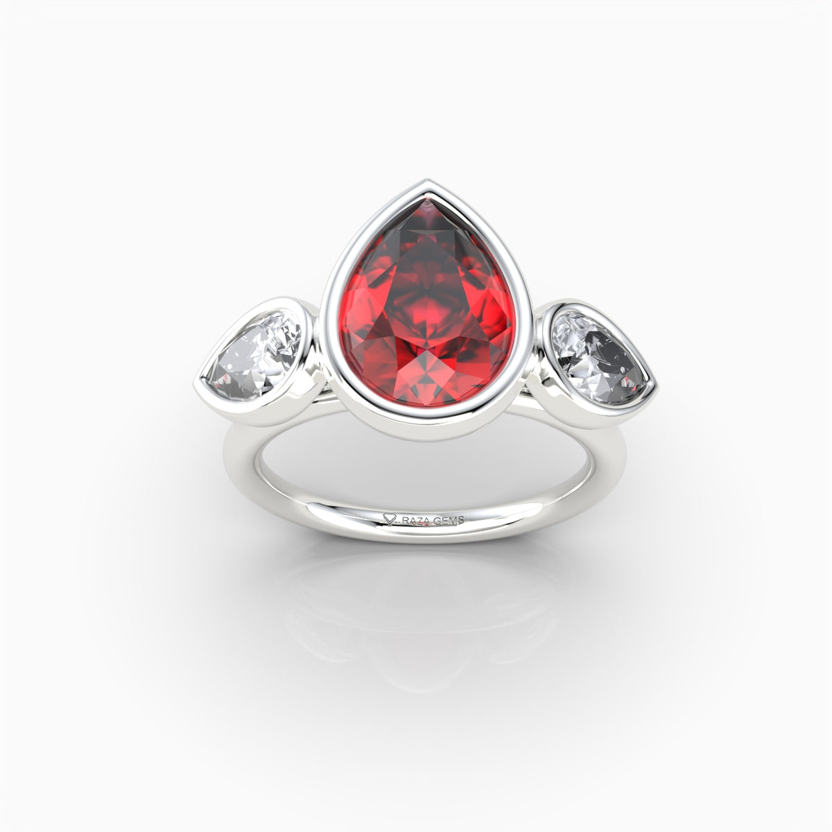 Natural Ruby Ring with Natural Diamonds