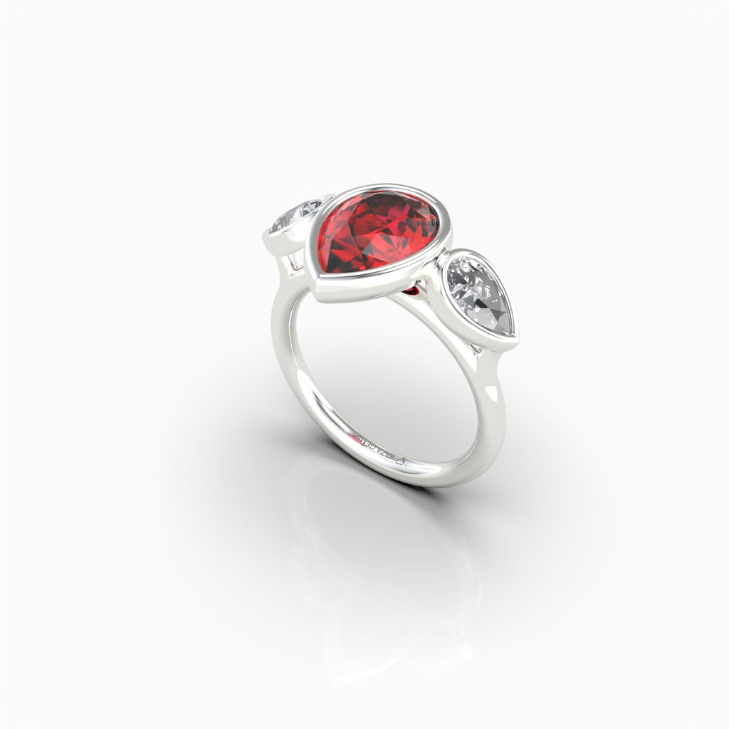 Natural Ruby Ring with Natural Diamonds