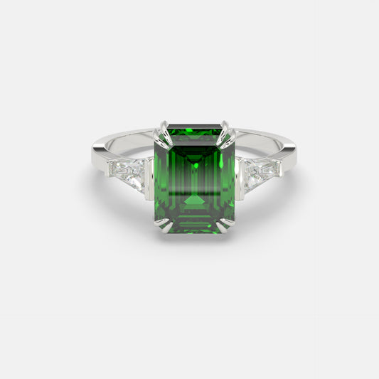 Shadiya Emerald Ring Silver
