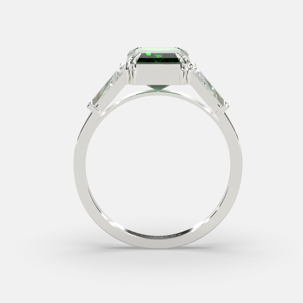 Shadiya Emerald Ring Silver