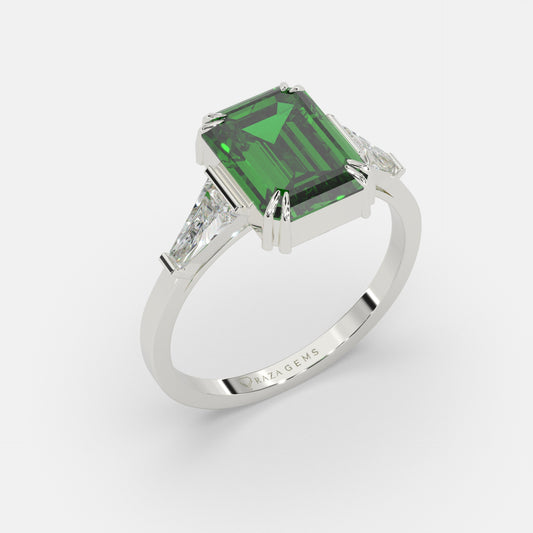 Shadiya Emerald Ring Silver