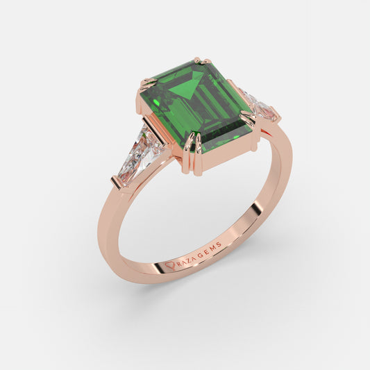 Shafaqat Emerald Ring 18k Rose Gold