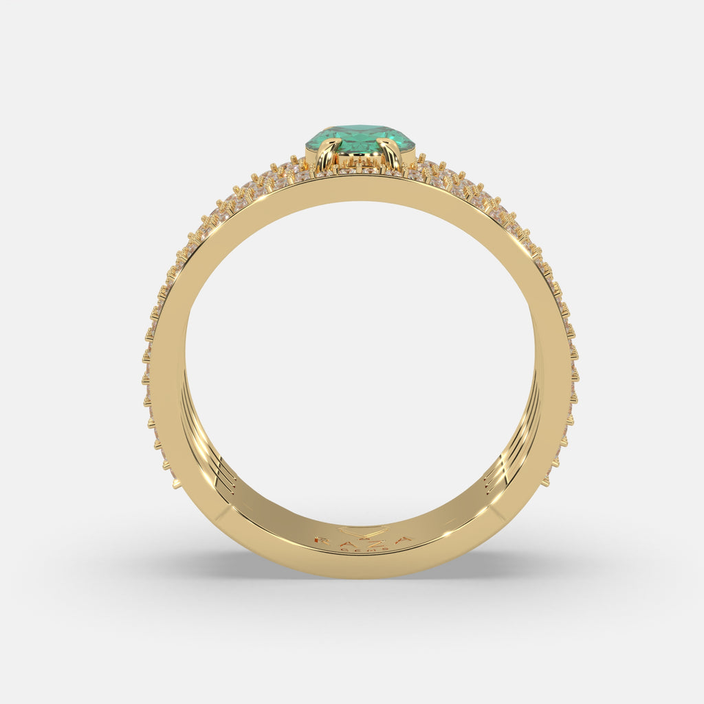 Shahnaz Emerald Ring 18k Yellow Gold