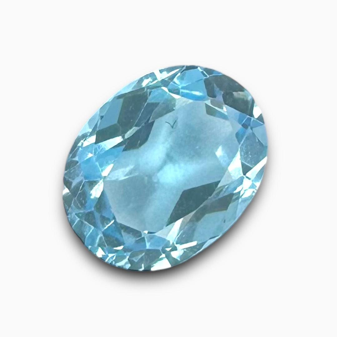 Buy Natural Sky Blue Topaz Stone 1.85 Carats Oval Shape Size 8.5X6.8mm