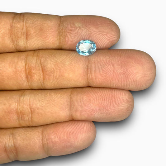 Buy Natural Sky Blue Topaz Stone 1.85 Carats Oval Shape Size 8.5X6.8mm