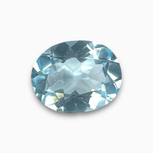 Natural Sky Blue Topaz Stone 2.37 Carats Oval Shape Size 9.5X7.5mm African Origin