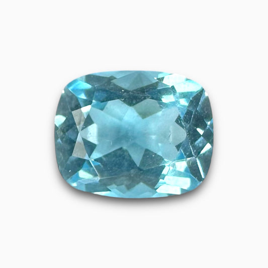 Light Sky Blue Topaz 3.44 Carats Long Cushion Shape Size 9.8X7.8mm