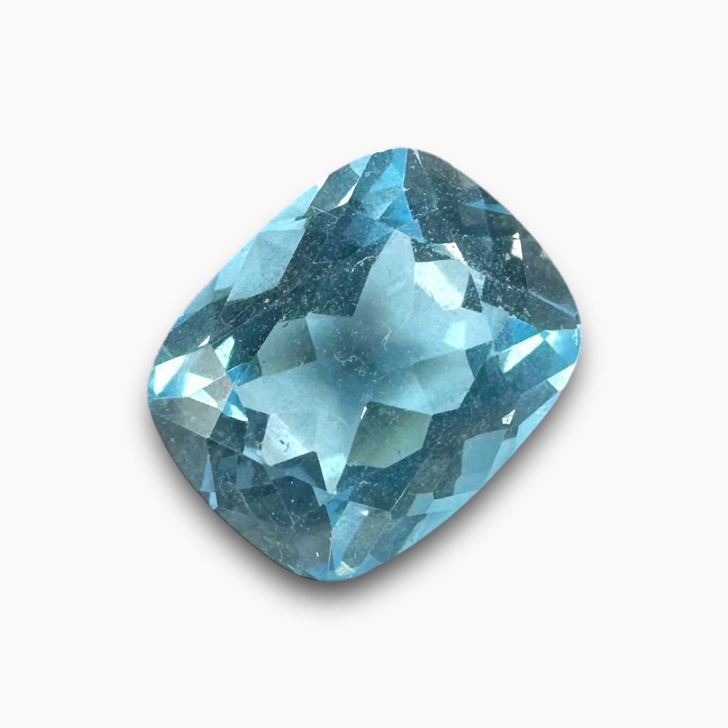 Light Sky Blue Topaz 3.44 Carats Long Cushion Shape Size 9.8X7.8mm