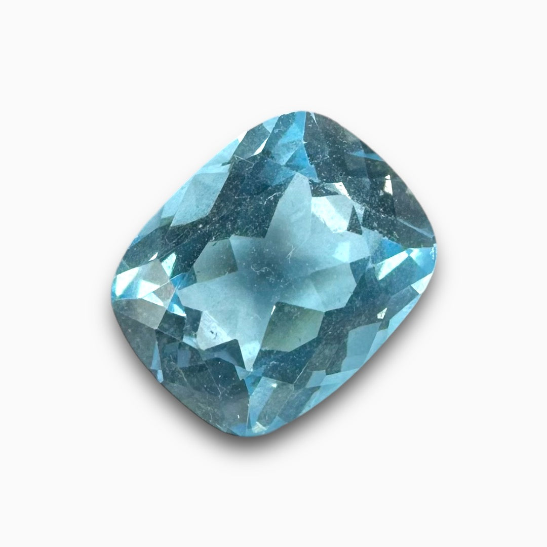 Light Sky Blue Topaz 3.44 Carats Long Cushion Shape Size 9.8X7.8mm