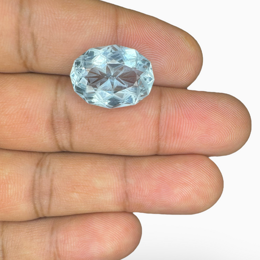 Buy Sky Blue Topaz Natural Stone 13.65 Carats Oval Shape Size 17.5X13mm Fancy Cut