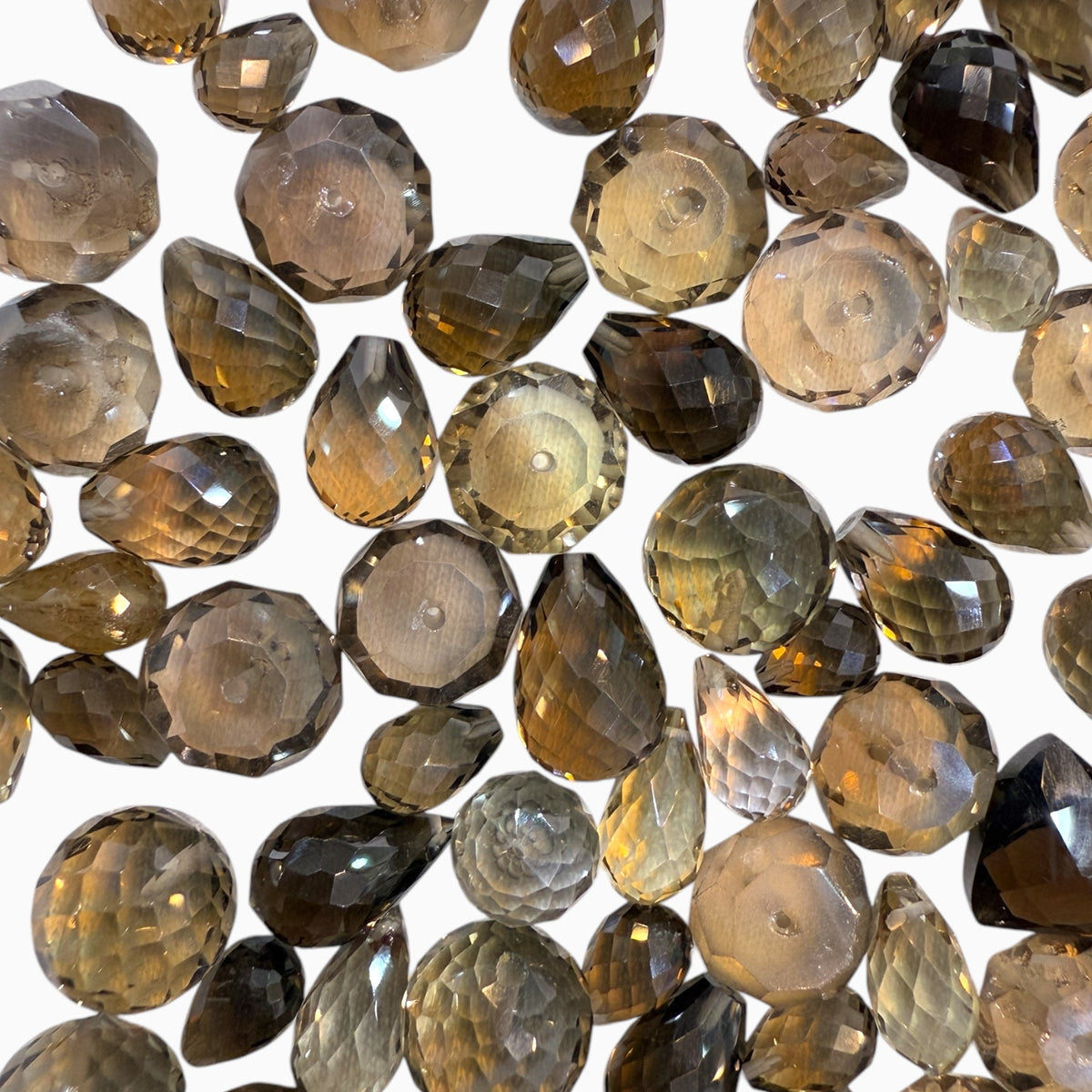 Smoky Topaz Briolette Stone For Jewellery From 1 - 10 Carats