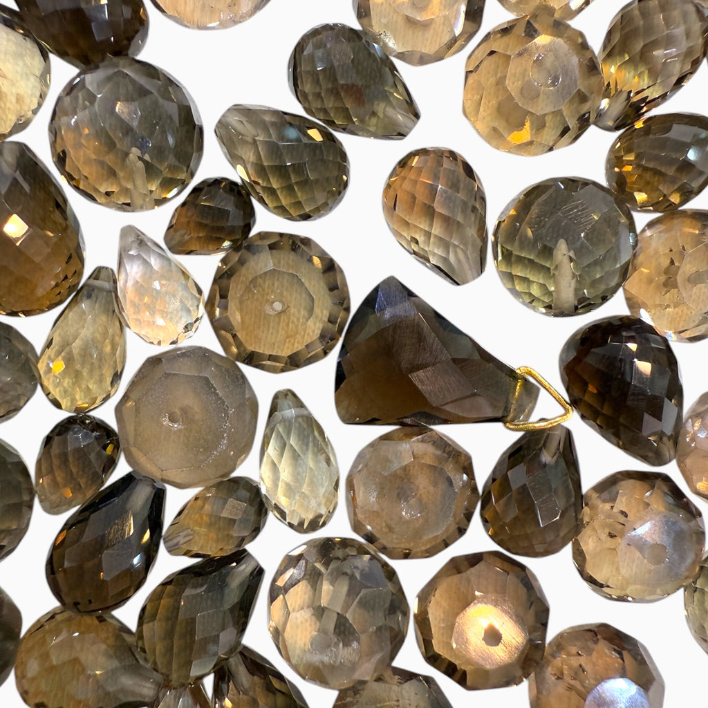 Smoky Topaz Briolette Stone For Jewellery From 1 - 10 Carats