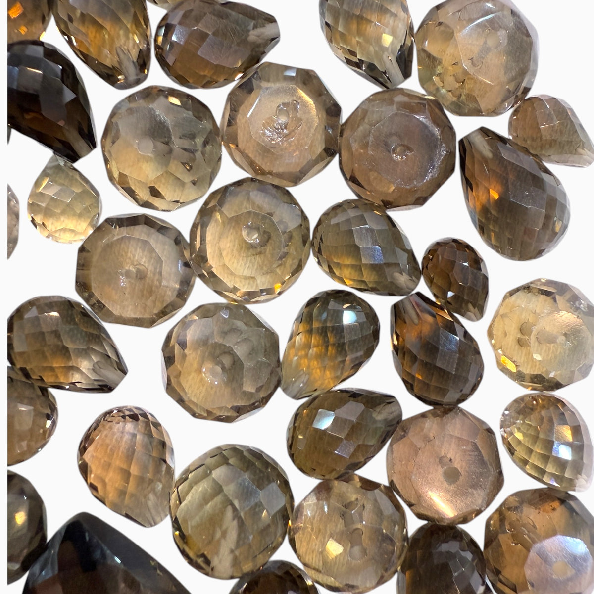 Smoky Topaz Briolette Stone For Jewellery From 1 - 10 Carats