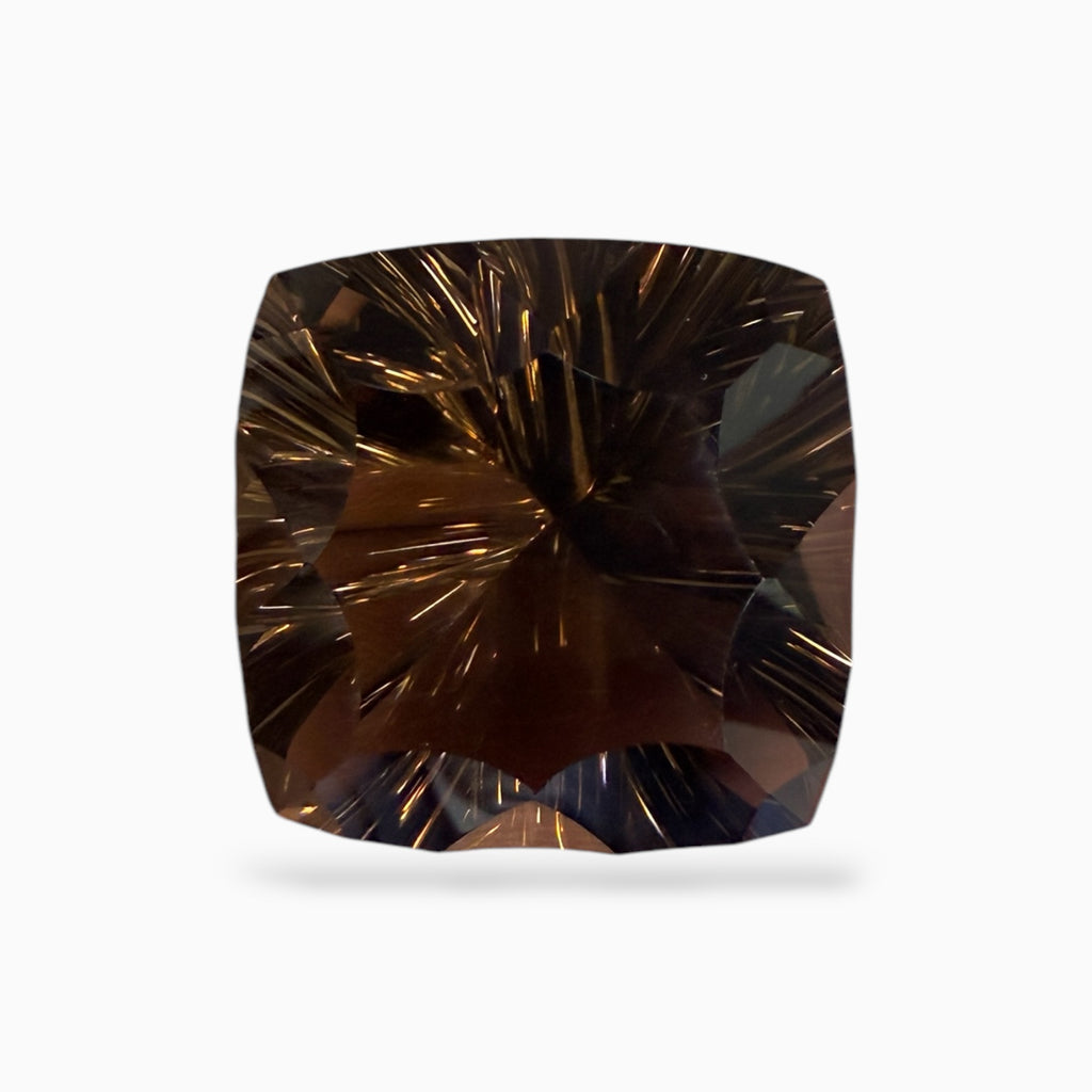 Smoky Topaz Cushion Fancy Cut 60.17 Carats 25 mm