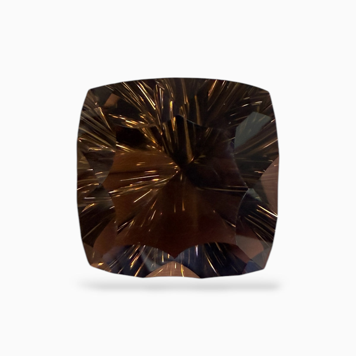 Smoky Topaz Cushion Fancy Cut 60.17 Carats 25 mm