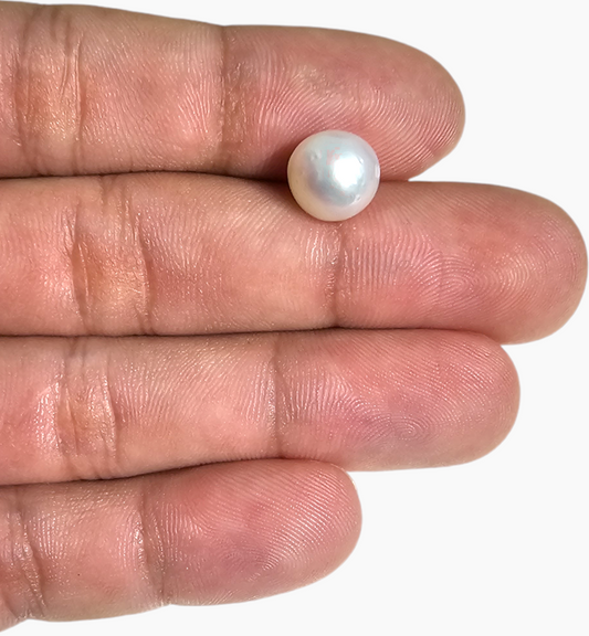 Natural Pearl Moti Stone 5.95 Carats Round Shape Size 9.5x9.5mm