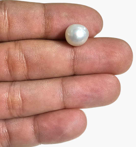 Natural Pearl Moti Stone 6.45 Carats Round Shape Size 9.8x9.8mm