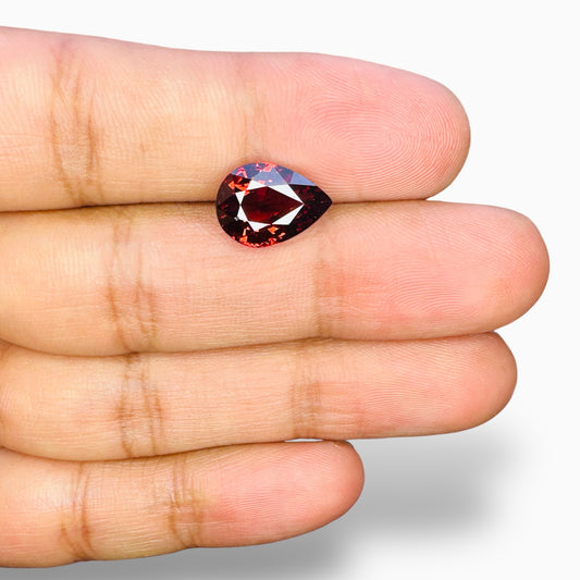 Natural Spessartite Garnet Stone 6.22 Carats Pear Shape Size 9.5X13mm