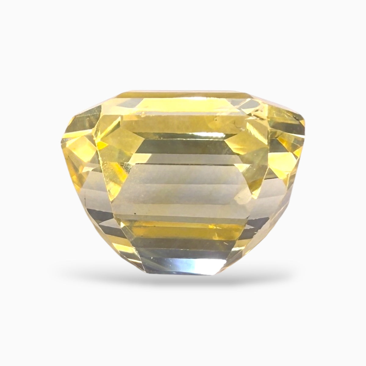 Srilankan Emerald Cut Yellow Sapphire Precious Stone 6.52 Carats