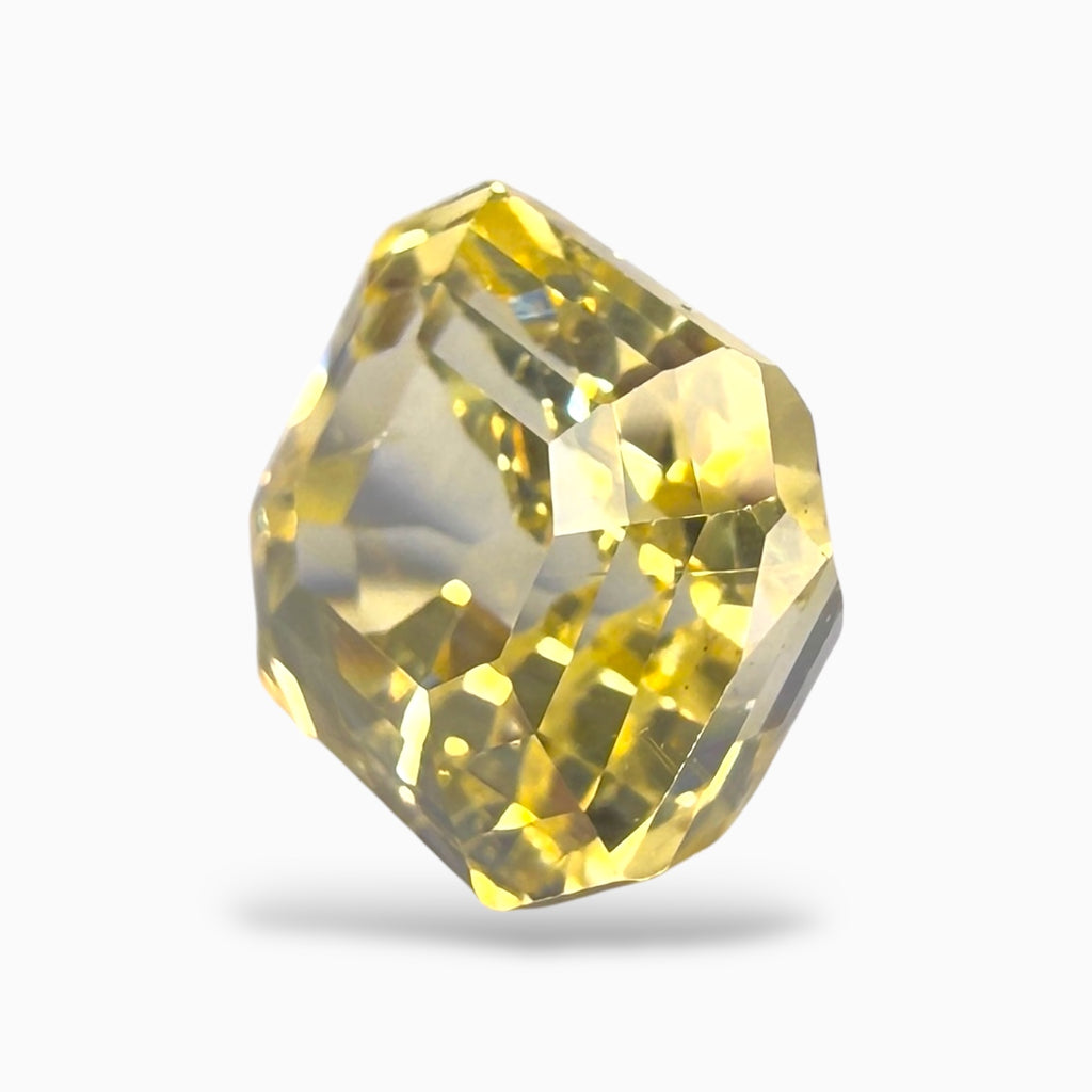 Srilankan Emerald Cut Yellow Sapphire Precious Stone 6.52 Carats