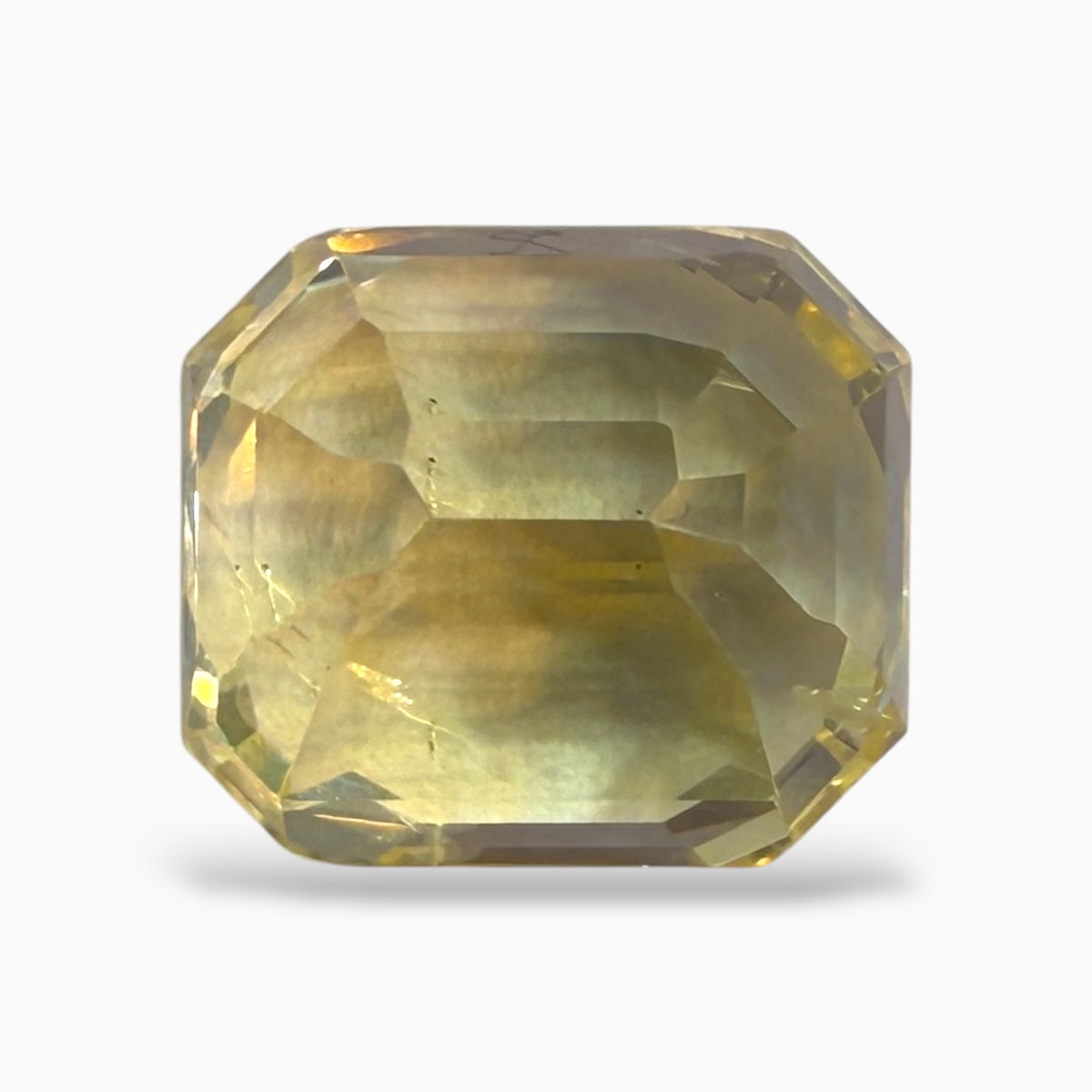 Srilankan Emerald Cut Yellow Sapphire Precious Stone 6.52 Carats