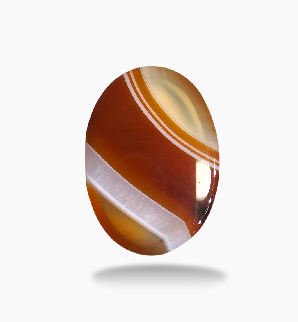 Superior Agate Stone (Aqeeq) Fancy Cut 23.38 Carats 24x17.6mm