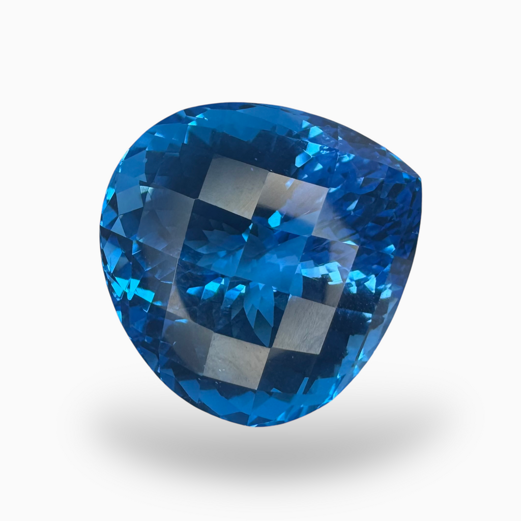 Buy Swiss Blue Topaz Pear Shape 40.4 Carats Stone Size 20X20mm Rose Cut
