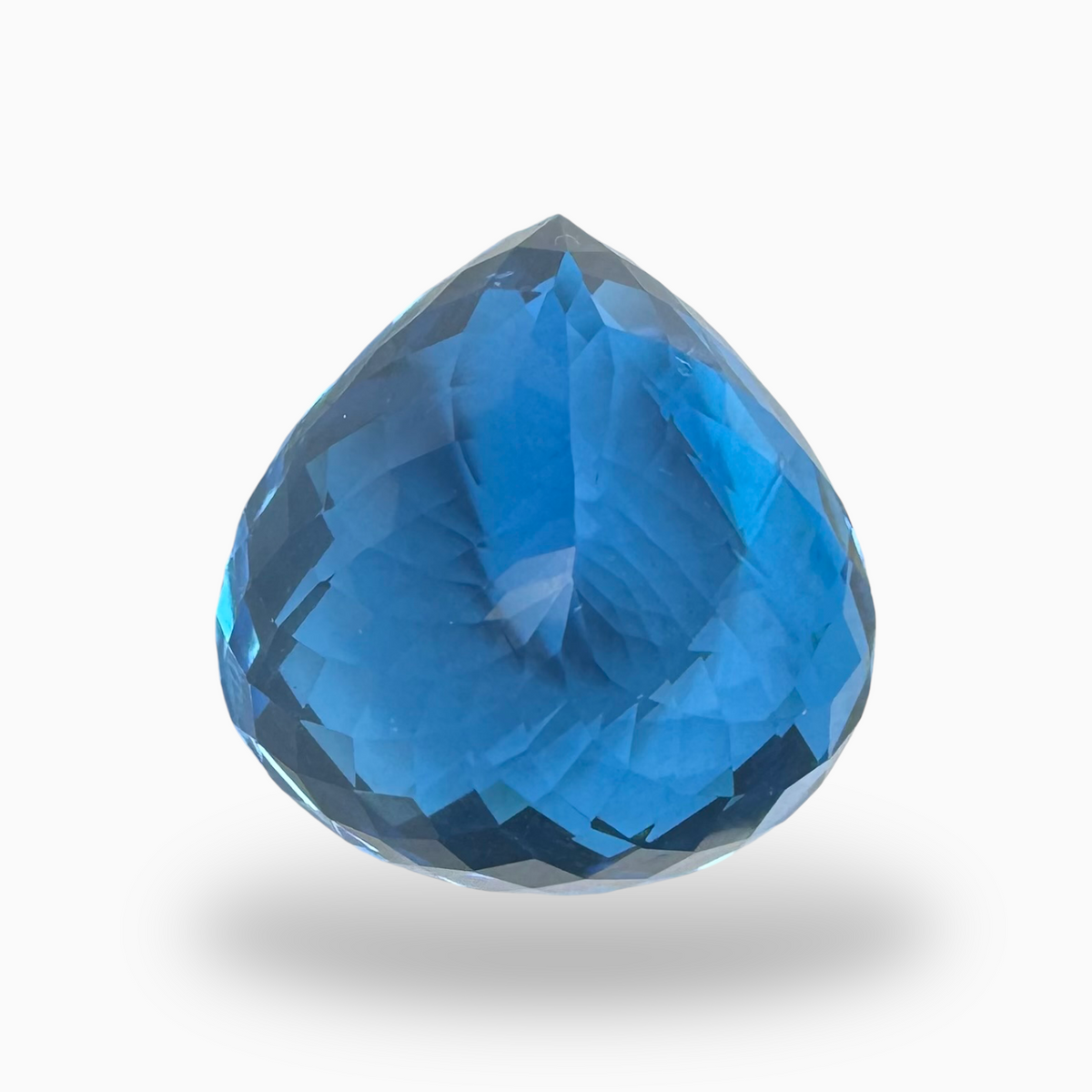 Buy Swiss Blue Topaz Pear Shape 40.4 Carats Stone Size 20X20mm Rose Cut