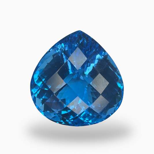 Buy Swiss Blue Topaz Pear Shape 40.4 Carats Stone Size 20X20mm Rose Cut