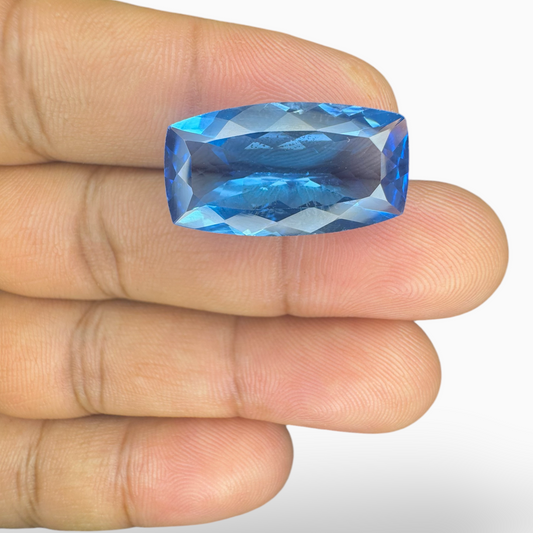 Swiss Blue Topaz Long Cushion Shape 18.03 Carats Stone Size 23.5X13mm