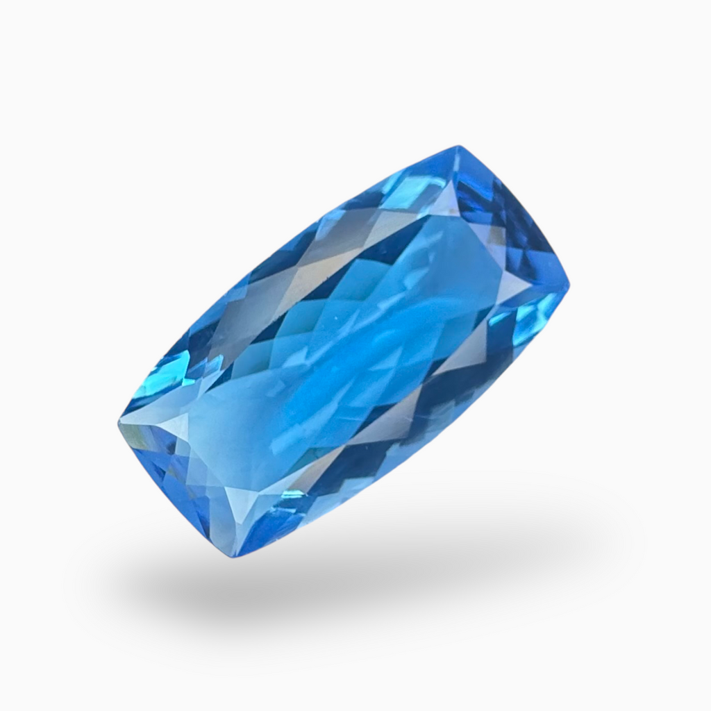 Swiss Blue Topaz Long Cushion Shape 18.03 Carats Stone Size 23.5X13mm