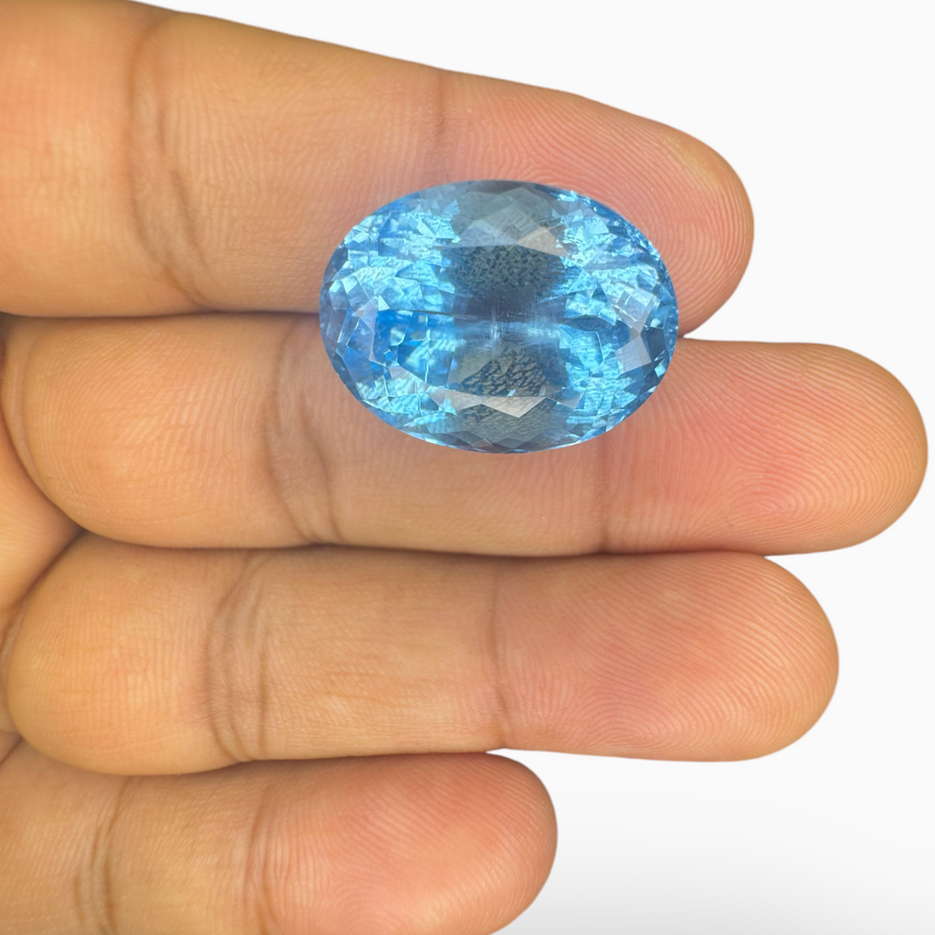 Buy Swiss Blue Topaz 30.35 Carats Oval Shape Size 20.5X15.5mm