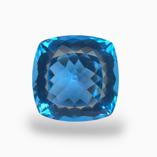 Deep Swiss Blue Topaz Cushion Shape 10.01 Carats Stone Size 13mm