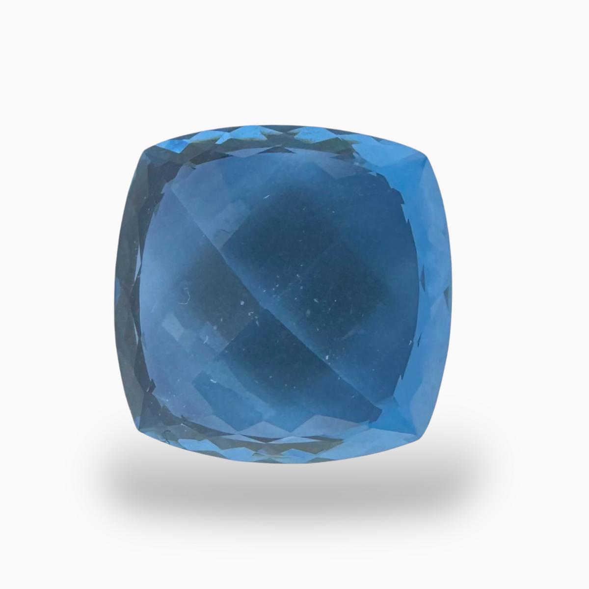 Deep Swiss Blue Topaz Cushion Shape 10.01 Carats Stone Size 13mm