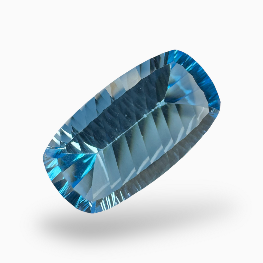 Swiss Blue Topaz 18.10 Carats Long Cushion Shape Stone Size 23X13mm