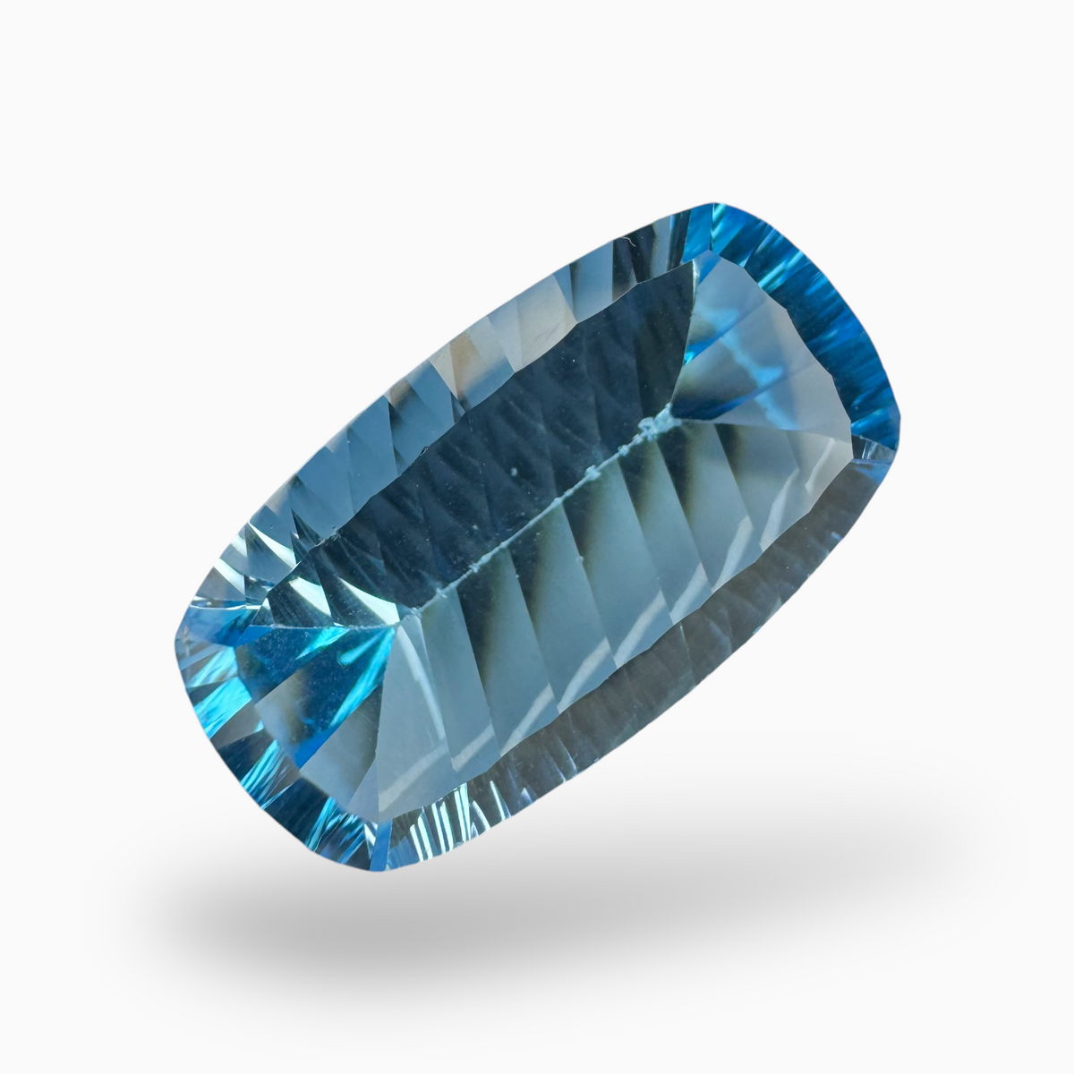 Swiss Blue Topaz 18.10 Carats Long Cushion Shape Stone Size 23X13mm