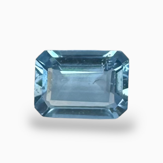 Swiss Blue Topaz Deep Sky Blue Color 1.25 Carats Emerald Cut Shape Size 8X6mm