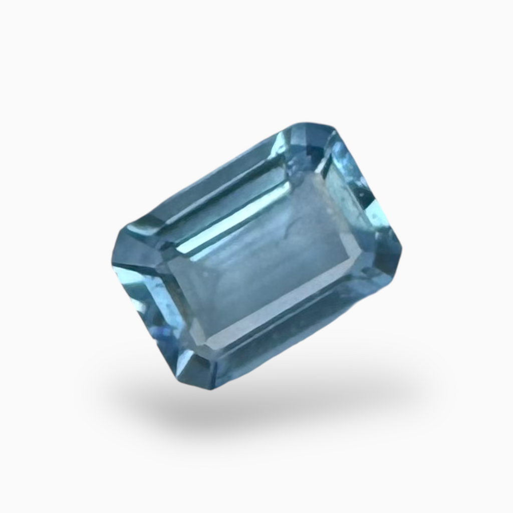 Swiss Blue Topaz Deep Sky Blue Color 1.25 Carats Emerald Cut Shape Size 8X6mm