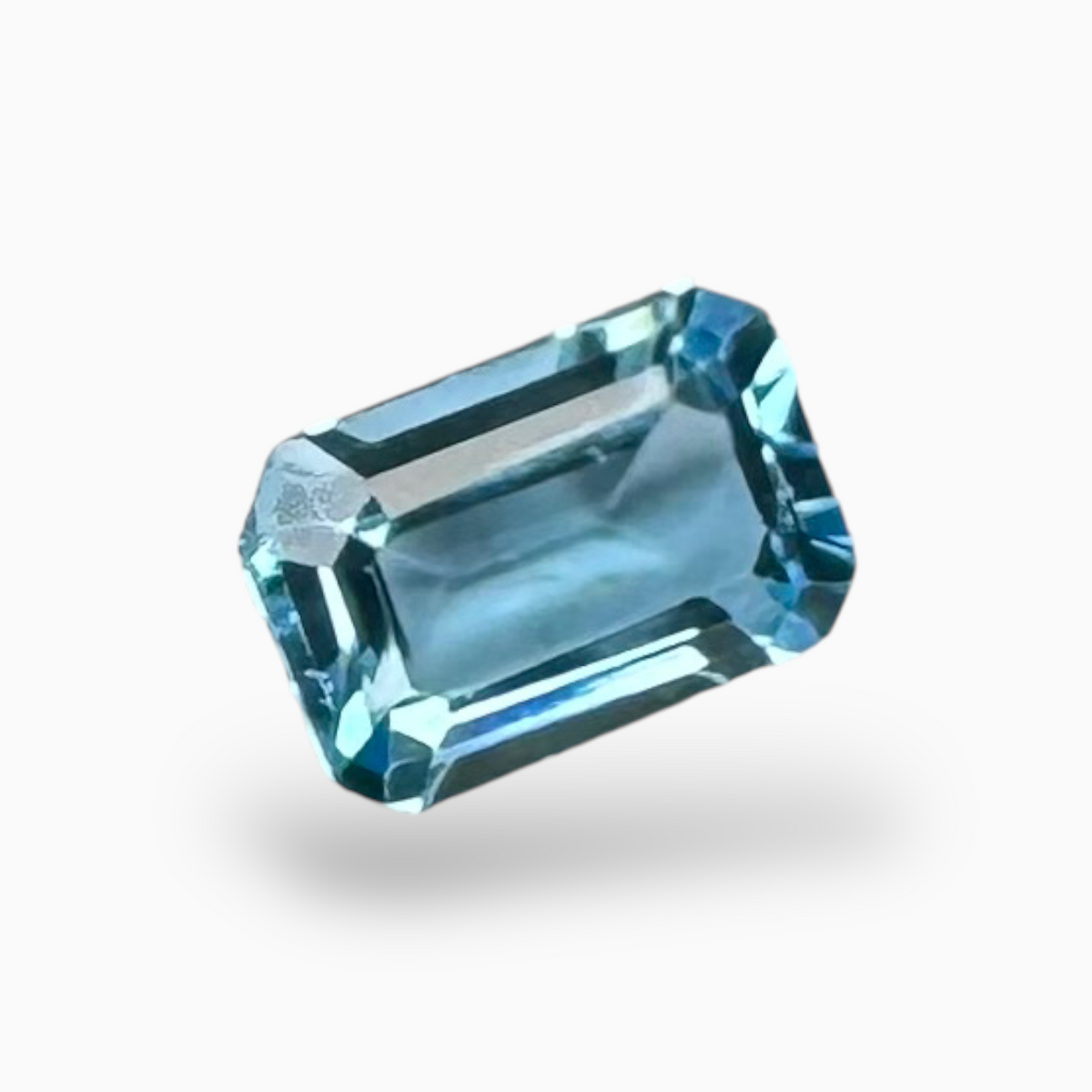 Swiss Blue Topaz Deep Sky Blue Color 0.70 Carats Emerald Cut Shape Size 7X5mm
