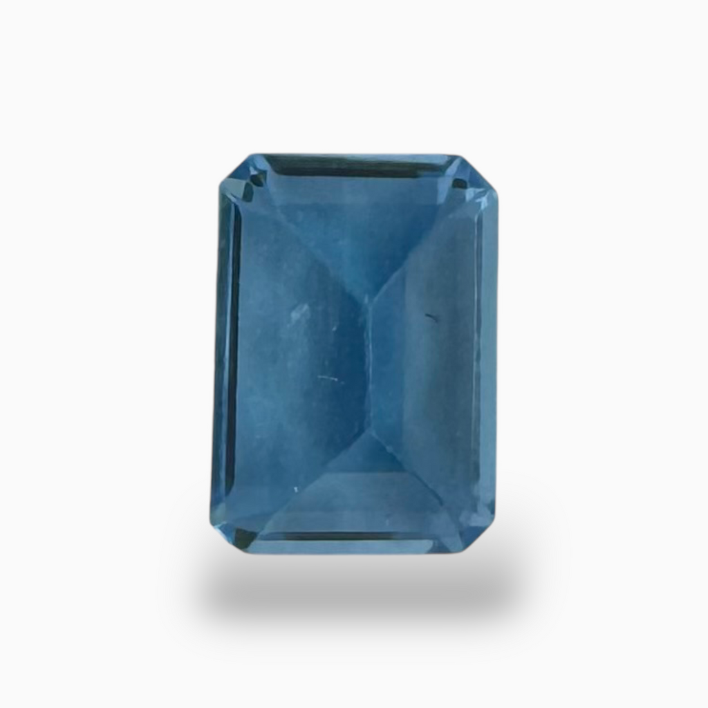 Swiss Blue Topaz Deep Sky Blue Color 1.18 Carats Emerald Cut Shape Size 7X6mm