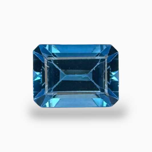 Swiss Blue Topaz Deep Sky Blue Color 1.29 Carats Emerald Cut Shape Size 7X5mm