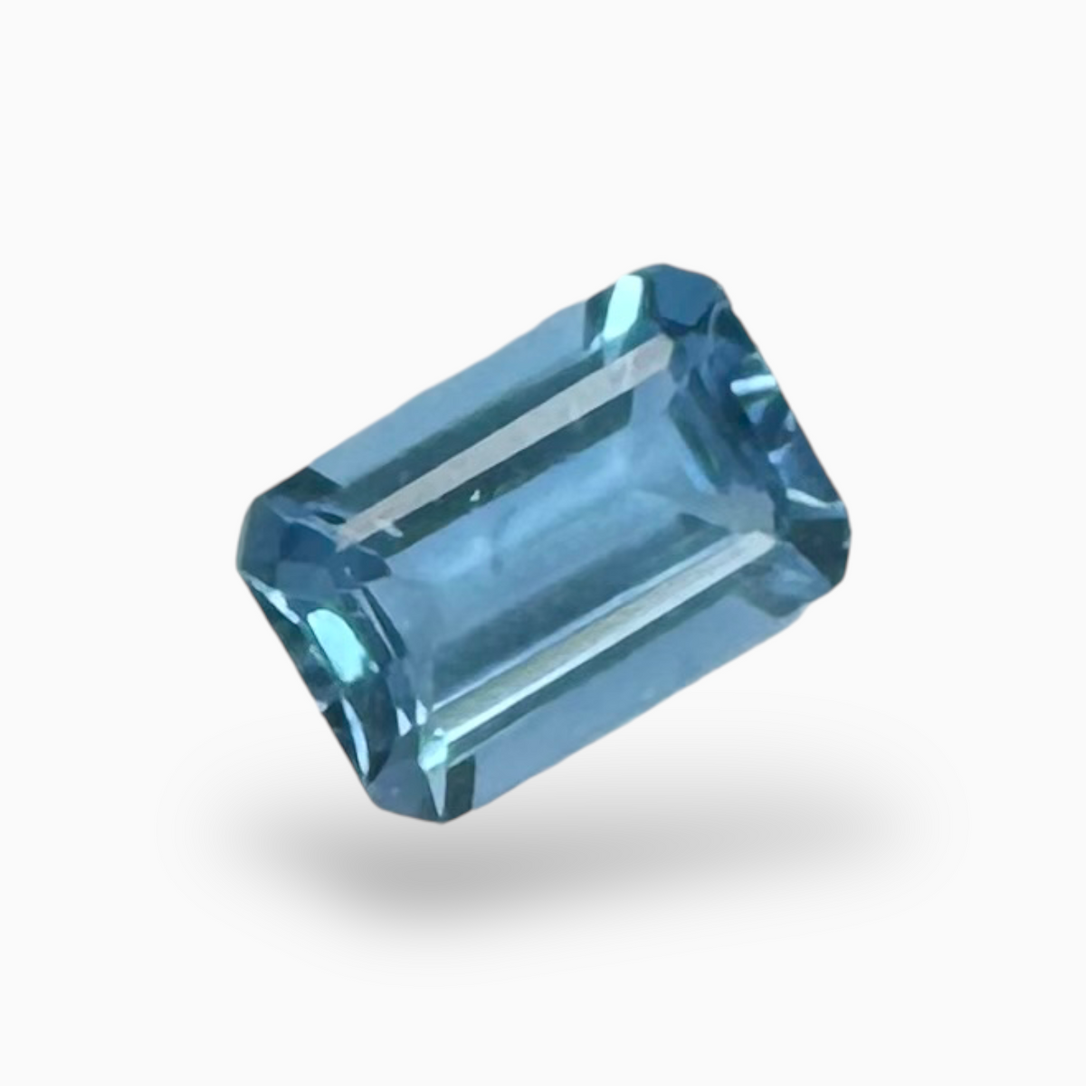 Swiss Blue Topaz Deep Sky Blue Color 1.42 Carats Emerald Cut Shape Size 8X6mm