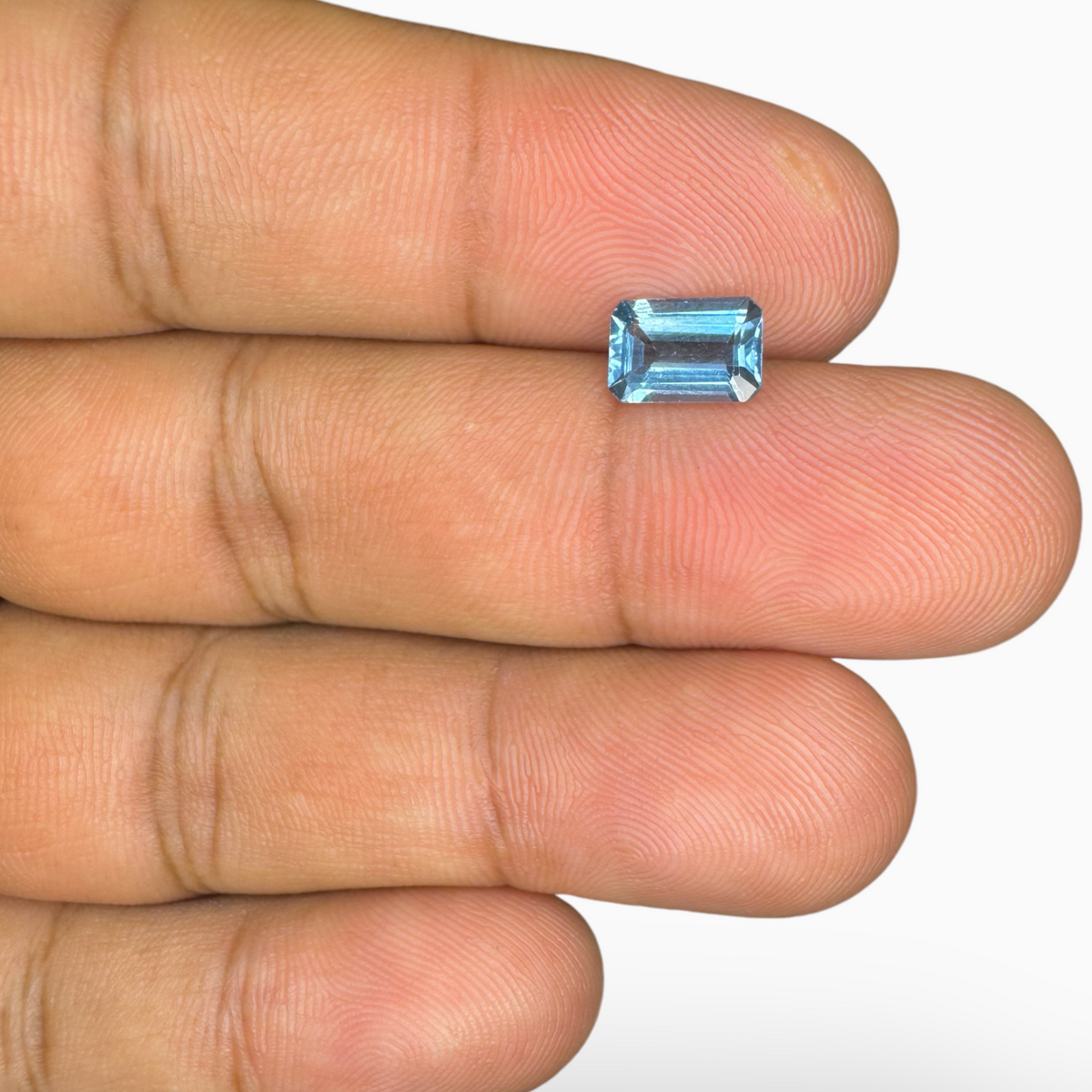 Swiss Blue Topaz Deep Sky Blue Color 1.42 Carats Emerald Cut Shape Size 8X6mm