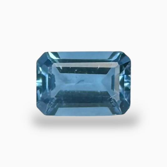 Swiss Blue Topaz Deep Sky Blue Color 1.42 Carats Emerald Cut Shape Size 8X6mm